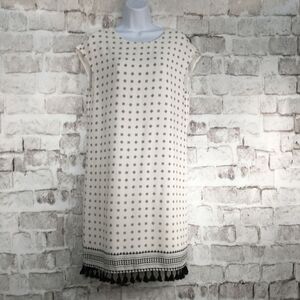 Madewell Women's Size XS Dress Shift Scatterblock Tassels Short Sleeve NWT